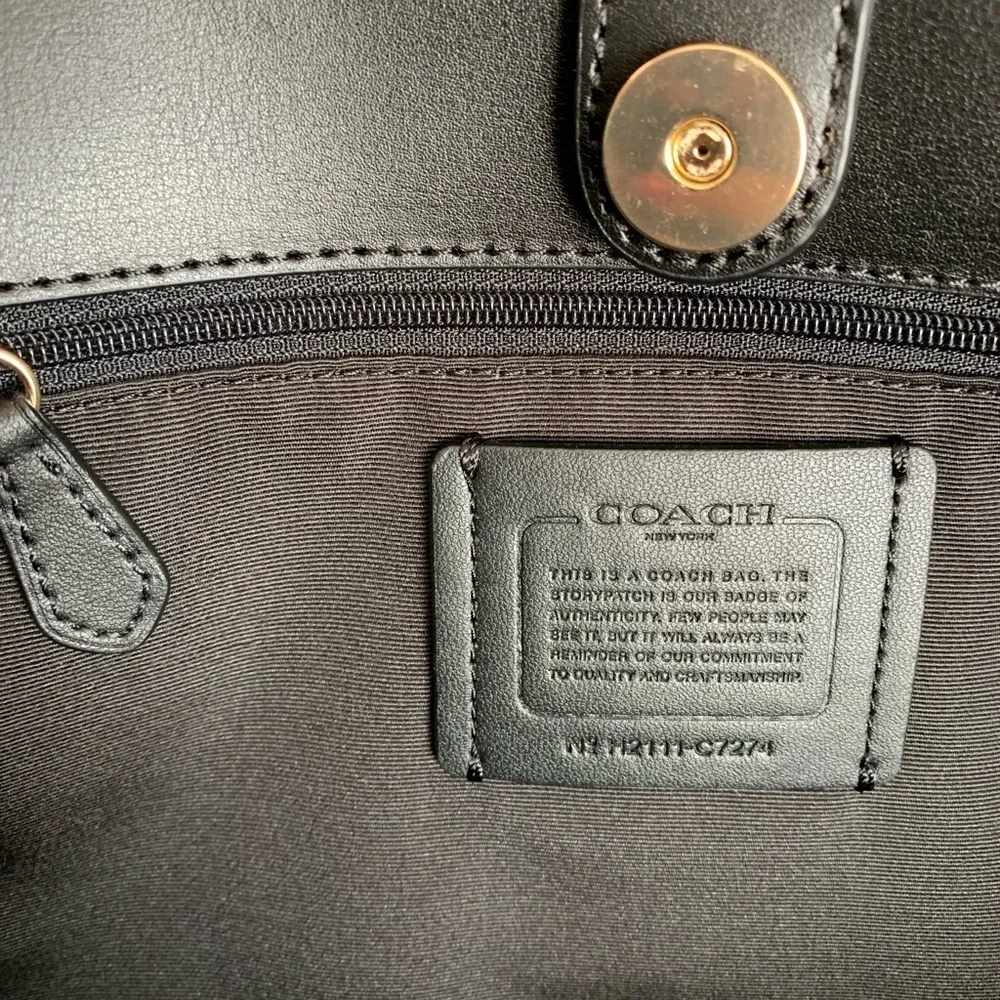 Coach Signature Vntg Rose Tote Brown Black Multicolor Sz 13Lx 11 1/2H x …